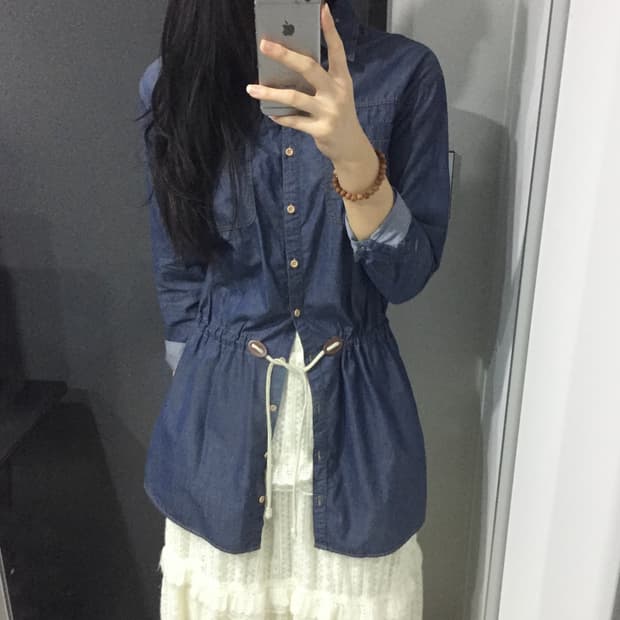 The north face 화이트라벨 데님 셔츠