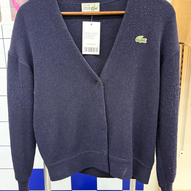 라코스테 네이비 브이넥 가디건