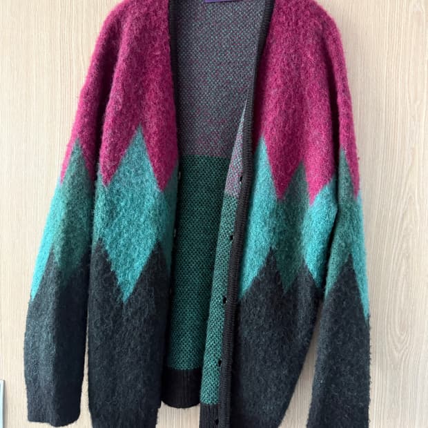 비슬로우 퍼플 모헤어 가디건