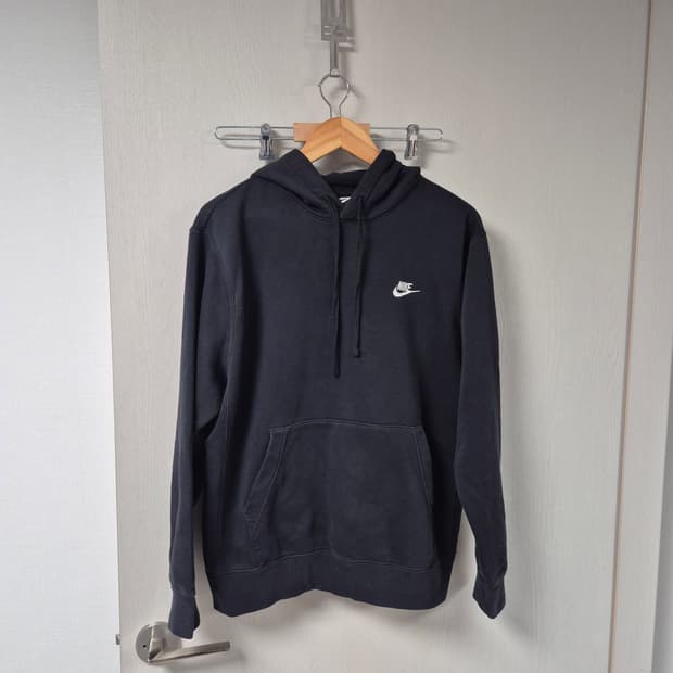 나이키 블랙 기모 후드티 100