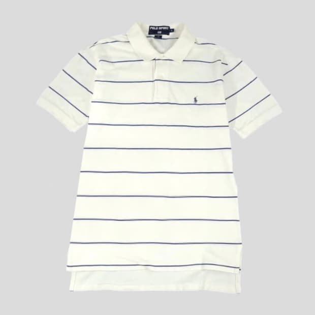 폴로 네이비 스트라이프 카라티 카라 반팔 