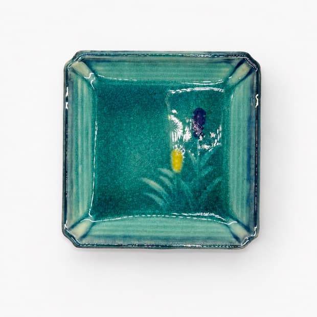 일본빈티지그릇 | Turquoise ceramic mini tray