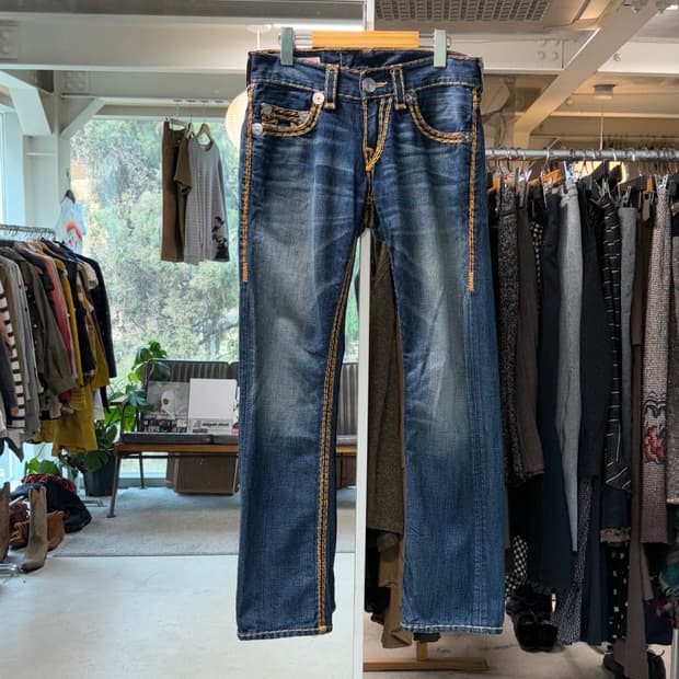 트루릴리전 스트레이트 로우라이즈 데님팬츠