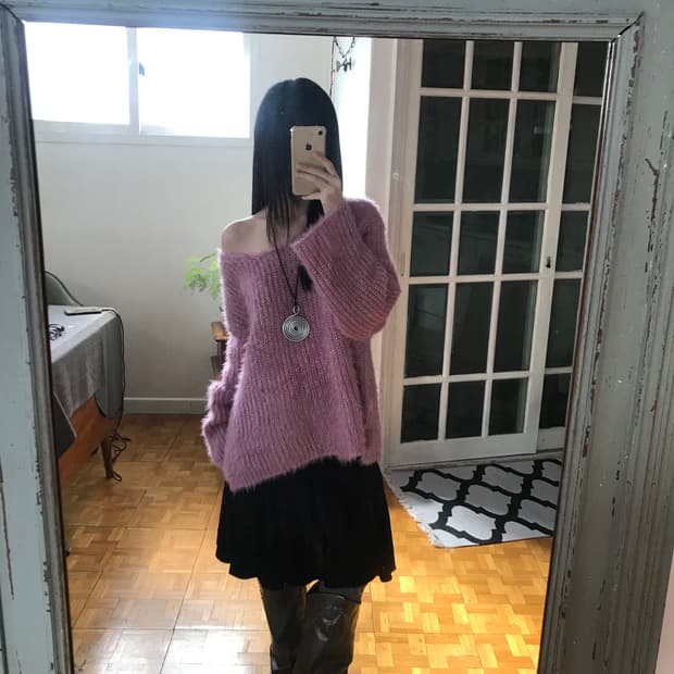 vintage pink knit