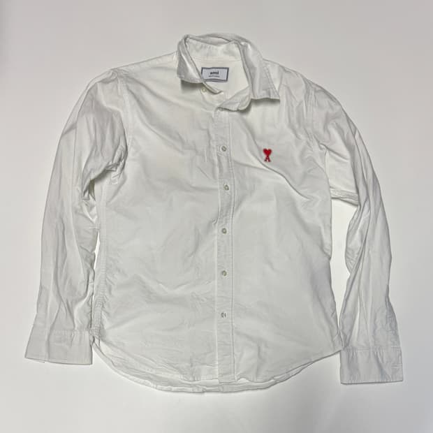아미 ami 커스텀 리메이크 스몰 하트 화이트 셔츠 S