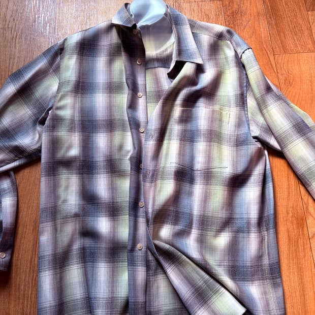 오라리 슈퍼라이트 울 체크 셔츠 25AW 블루 그린 4