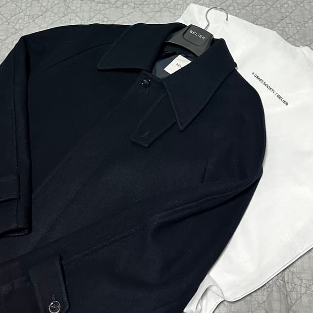 벨리에 맥시 맬톤 울 발마칸 코트/다크네이비/L