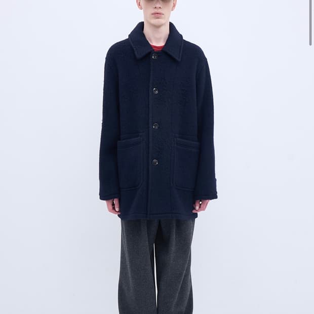 애프터프레이 알파카 미드 코트 M 네이비