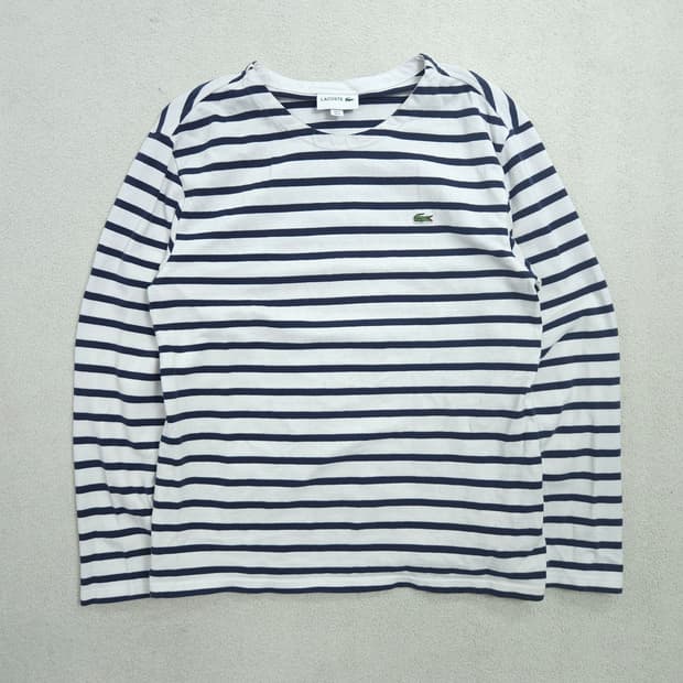 라코스테 스트라이프 긴팔 티셔츠 S