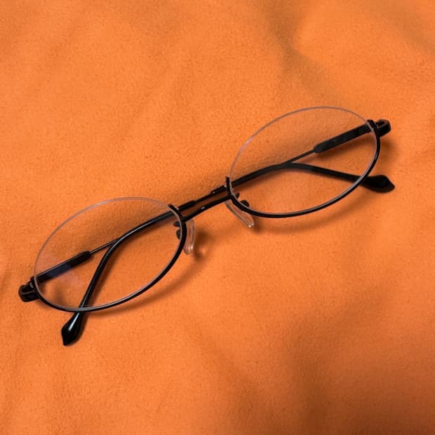 역반무테 반무테 하프 반테 원형 안경 블랙