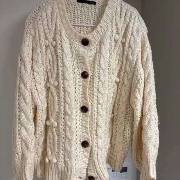 모리걸 빈티지 아방핏 폭닥 뜨개가디건 판매