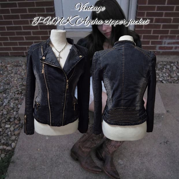 Vintage PUNK Ageha zipper jacket