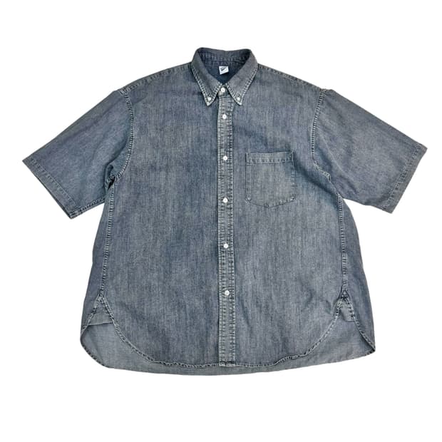 파르티멘토 오버 핏 반팔 데님 셔츠