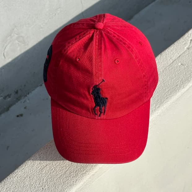 [S-M] 폴로 랄프로렌 빅포니 레드 볼캡 모자