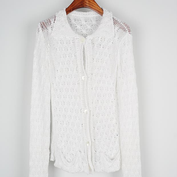 SLOWEAR crochet lace cotton cardigan