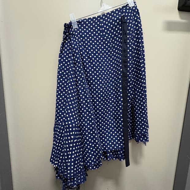 트리콧 꼼데가르송 도트 랩 스커트 네이비