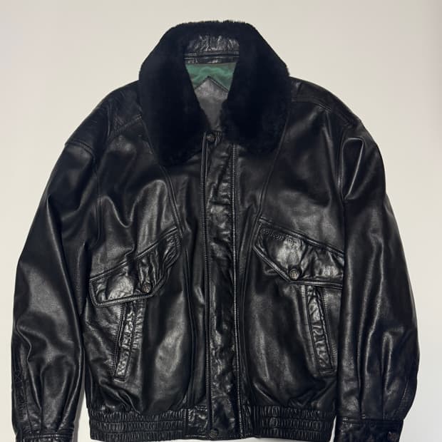 희귀!! 런던 포그 리얼 양가죽 봄버 무스탕 자켓 L ~ XL