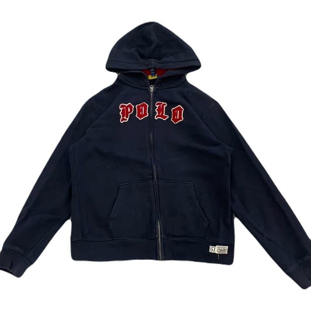 폴로 랄프로렌 네이비 기모 후드집업 90