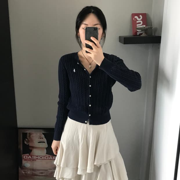 폴로 랄프로렌 포니로고 케이블 니트 가디건