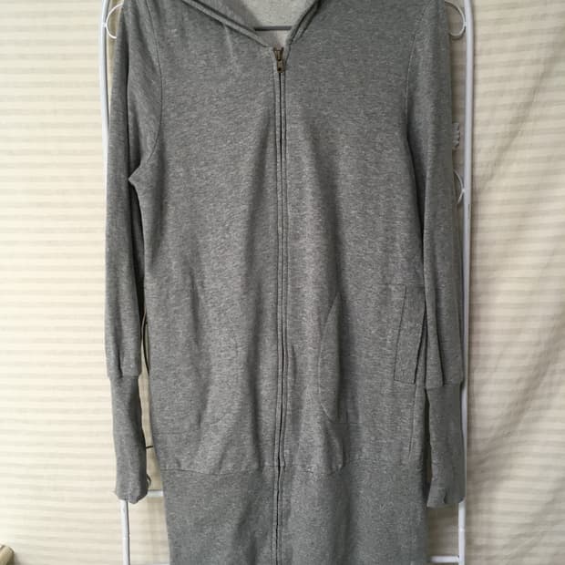 빈티지 그레이 롱 후드 집업 y2k 스트릿 갸루 펑키 일본빈티지677