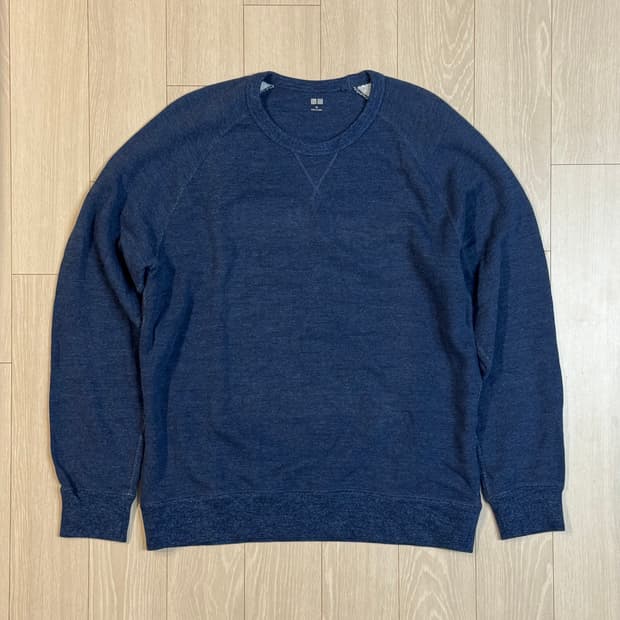[xl] 유니클로 v가제트 래글런 스웨트셔츠 맨투맨 네이비 블루