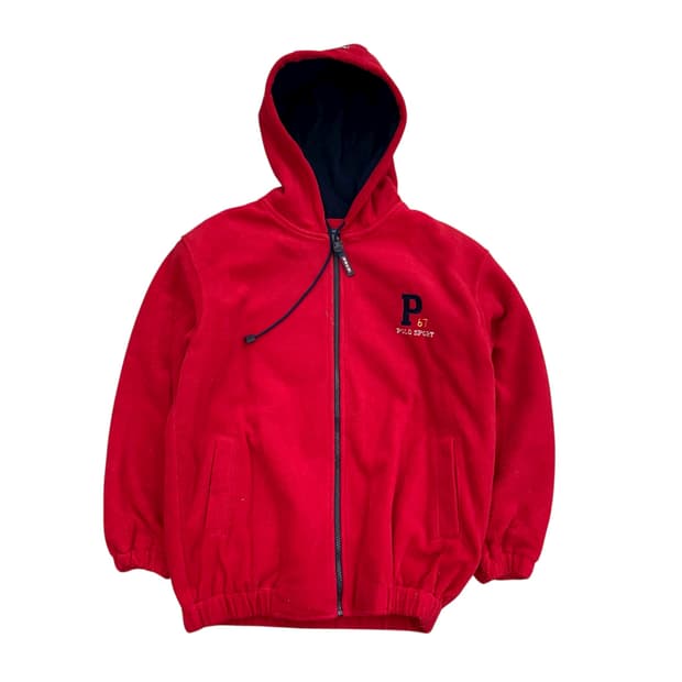 폴로 스포츠 빨간색 후드 집업