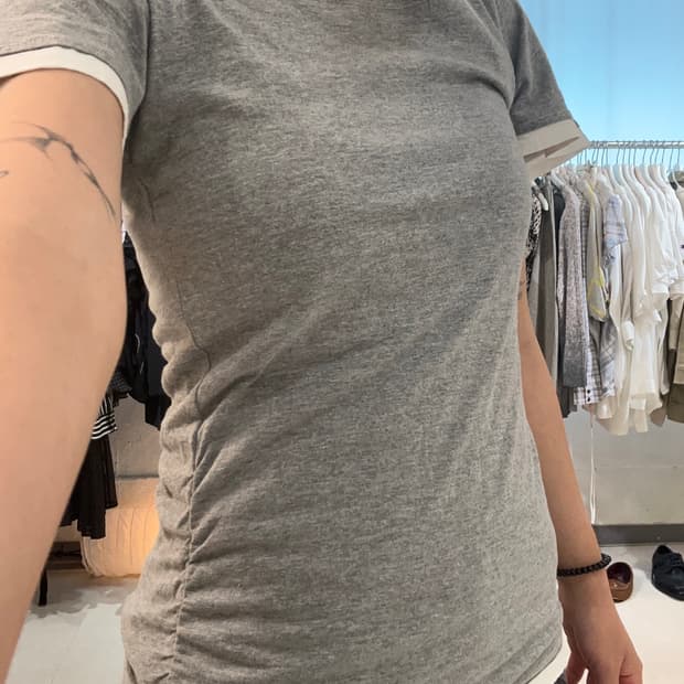 LARU_ layered side shirring top