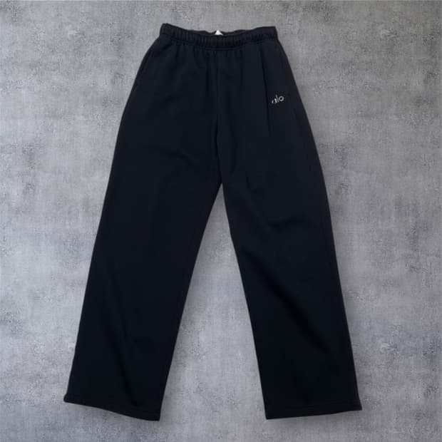 알로 Alo 블랙 아콜레이트 스트레이트 스웨트팬츠 S