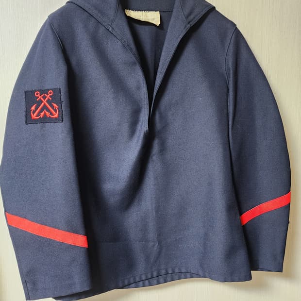80's 프랑스군 울 세일러 셔츠 