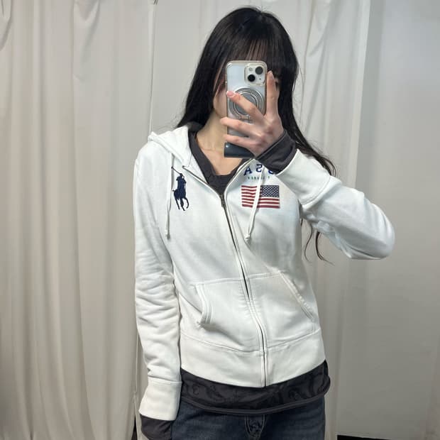 Polo Big Pony USA Flag Hood zip-up
