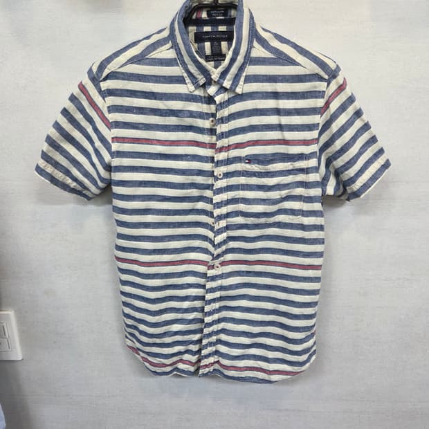 타미힐피거 빈티지 린넨 셔츠반팔 xs