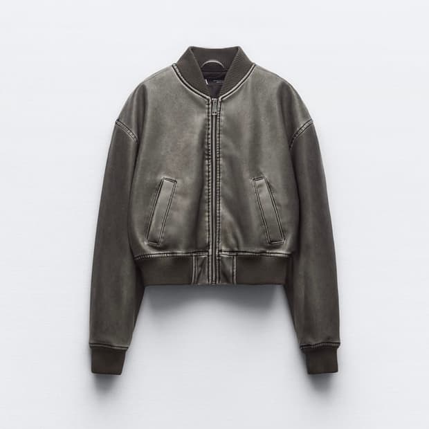 자라 zara 레더 봄버자켓 m