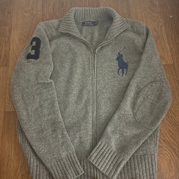 폴로 빅포니 니트 집업