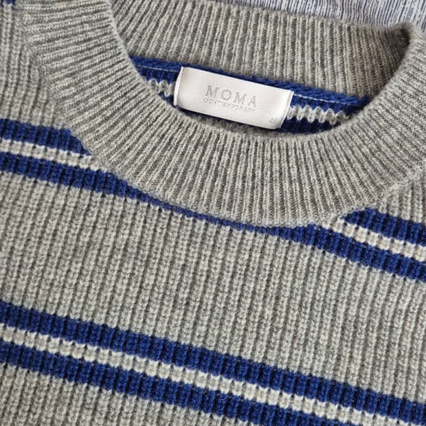 모마디자인 프렌치울스트라이프니트 라이트그레이 48