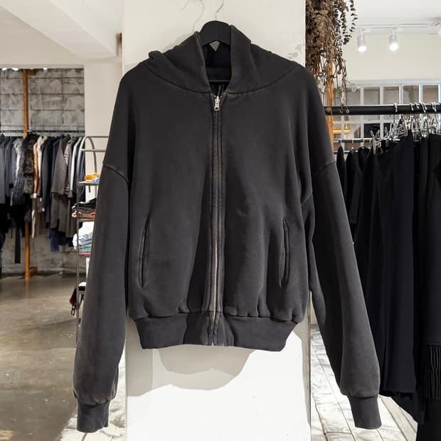 엔타이어 스튜디오 차콜브라운 페이디드 후드집업