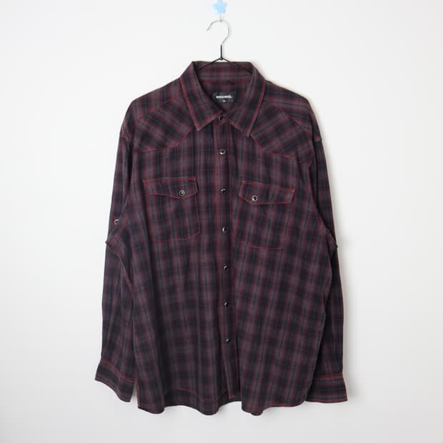 JPN Western Plaid Shirt Overfit