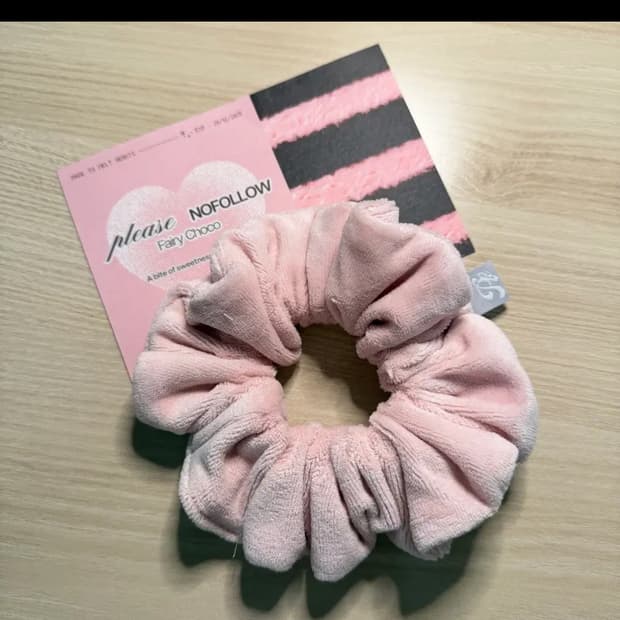 [새상품,무료배송]플리즈노팔로우 스크런치 핑크