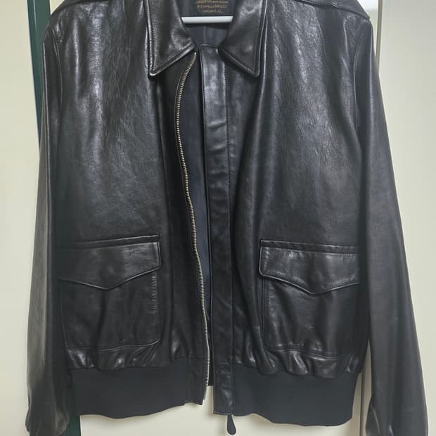 A2 검정색 양가죽 자켓