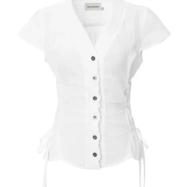 쓰리타임즈 샐리 버튼 셔츠 탑 sally button shirt 블라우스
