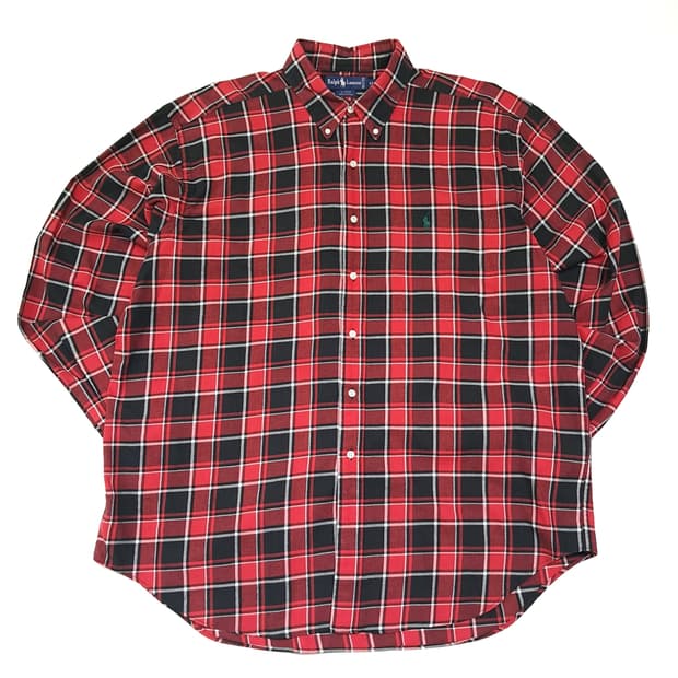 CL540 2XL 폴로 90s 클래식 타탄체크 버튼다운 레드 셔츠 남방