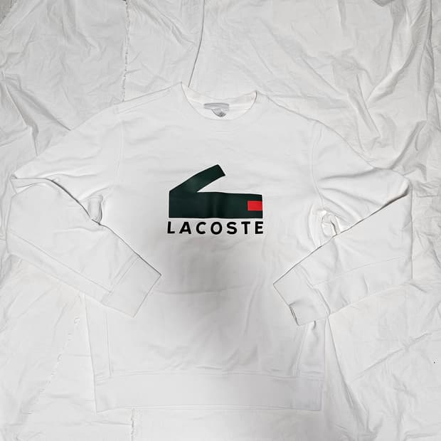라코스테 네모악어 프린팅 맨투맨 스웻셔츠 S