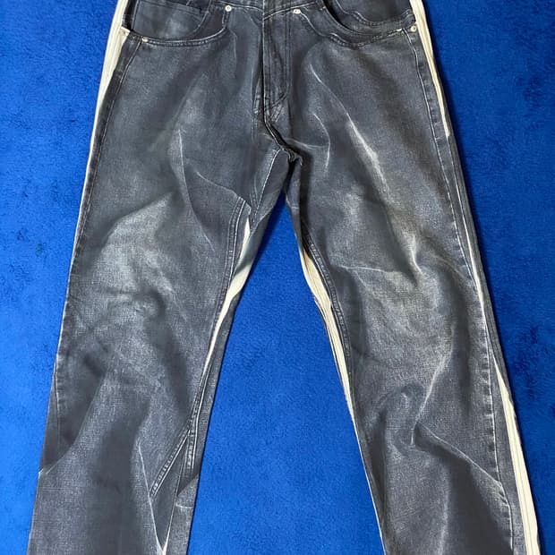 TypingMistake 타이핑미스테이크 디지털워시드 프린트 데님팬츠 L