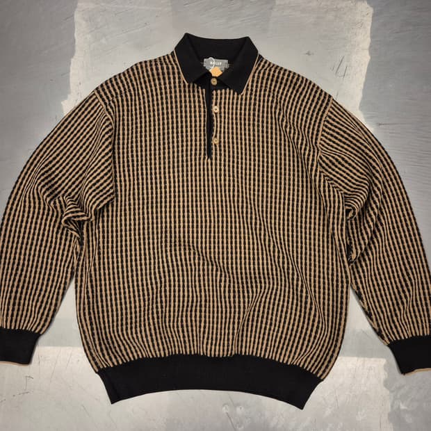 90s BALLY 메리노울 카라 니트