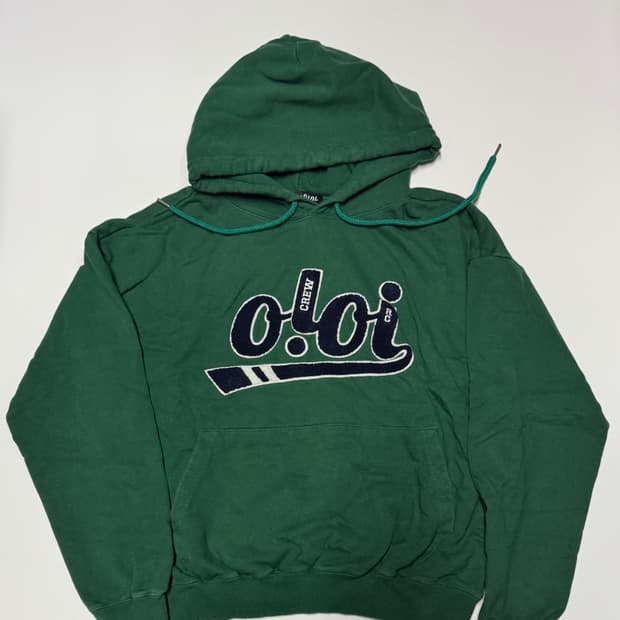 여성 오아이오아이 빅 사이즈 로고 기모 후드티 F