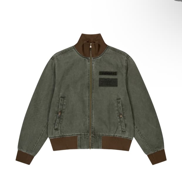 아캄 워시드 벨크로 자켓 카키 1사이즈