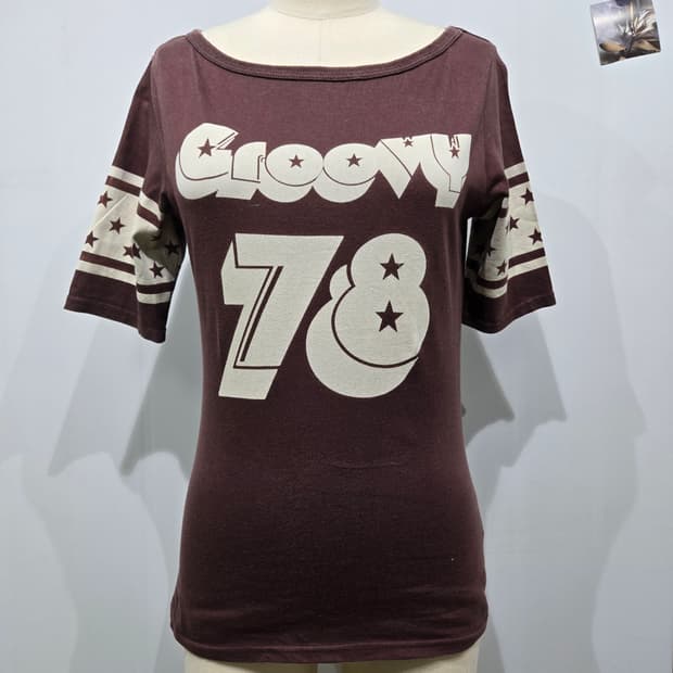 히스테릭 글래머 Groovy 78 프린팅 반팔 티셔츠