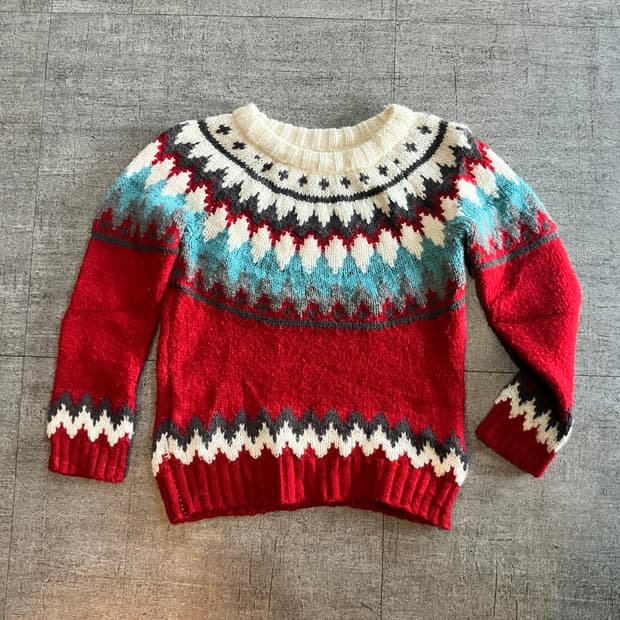 일본빈티지 올드스쿨아메카지 혁오풍 노르딕 니트스웨터