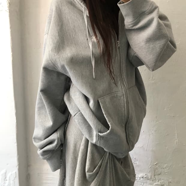Stussy 스투시 스탁 로고 그레이 후드집업