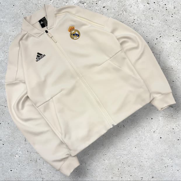 [M] 18s 아디다스 레알마드리드 트랙탑 져지 집업 화이트 D217
