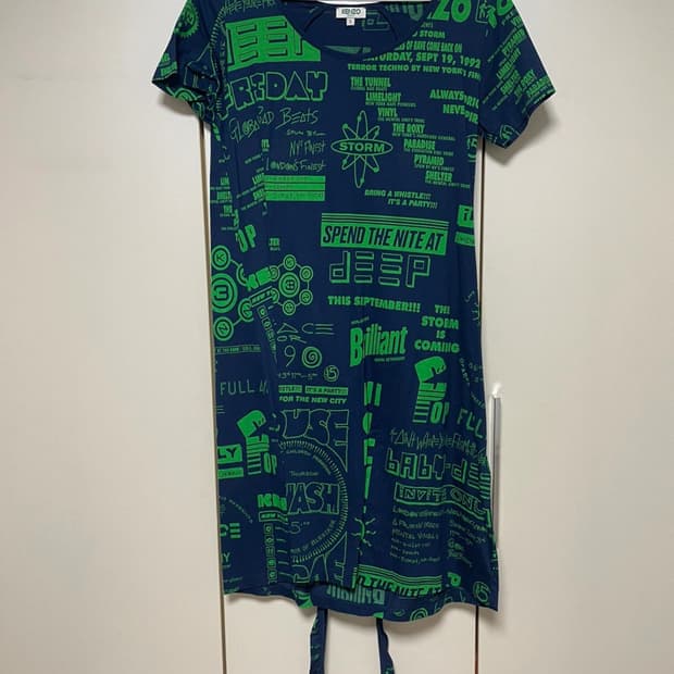 KENZO PARIS 네이비 프린트 드레스 S